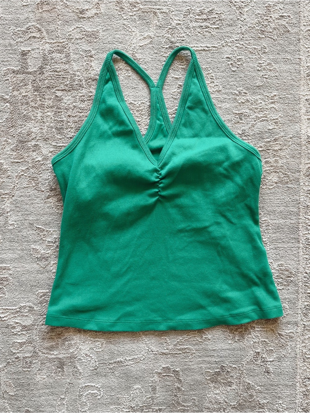 Old Navy Ribbed Halter V-Neck Racerback Cinched Tank Kelly Green Sz M Petite